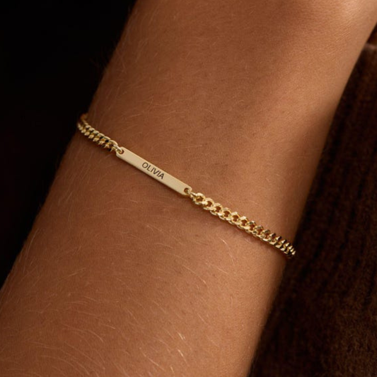 Custom Name Bar Bracelet