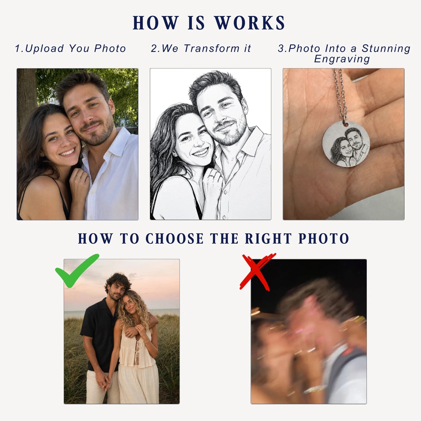 Custom Engraved Portrait Necklace
