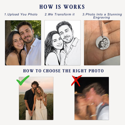 Custom Engraved Portrait Necklace