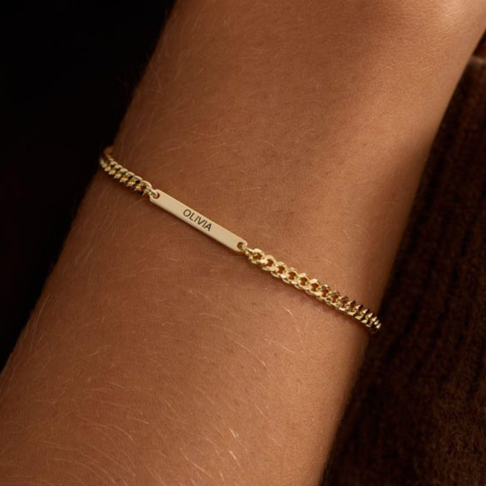 Custom Name Bar Bracelet