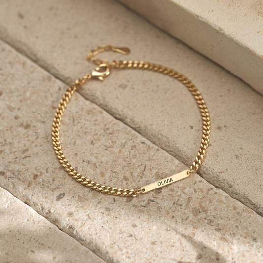 Custom Name Bar Bracelet