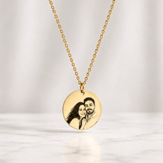 Custom Engraved Portrait Necklace