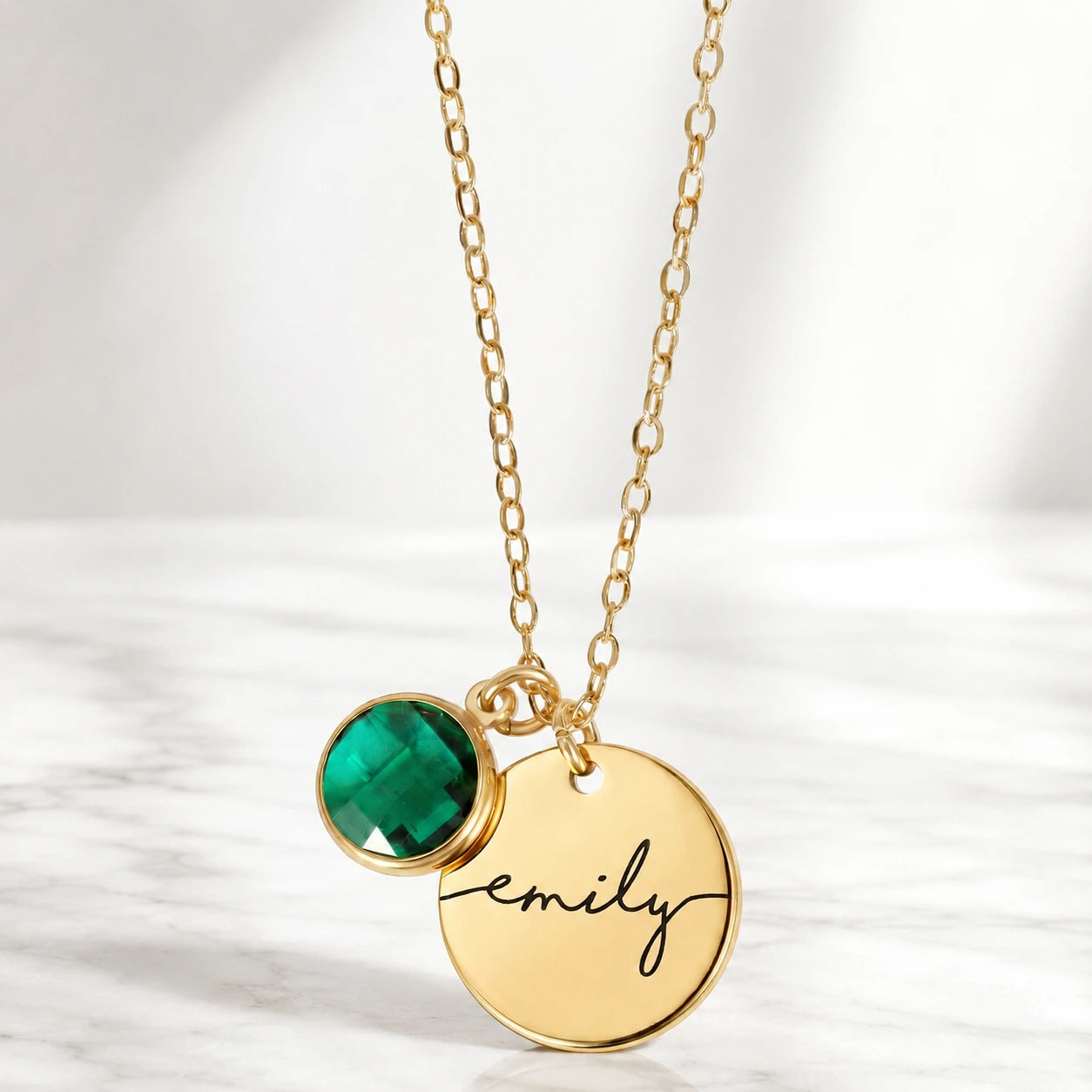 Custom Birthstone Name Necklace