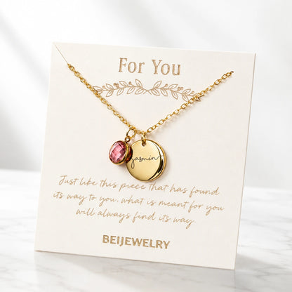 Custom Birthstone Name Necklace