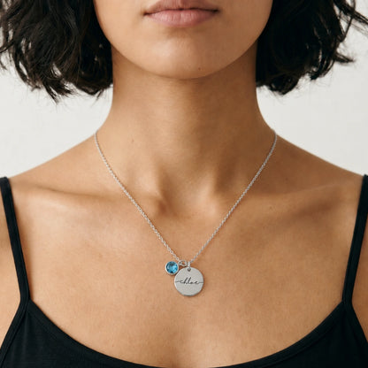 Custom Birthstone Name Necklace