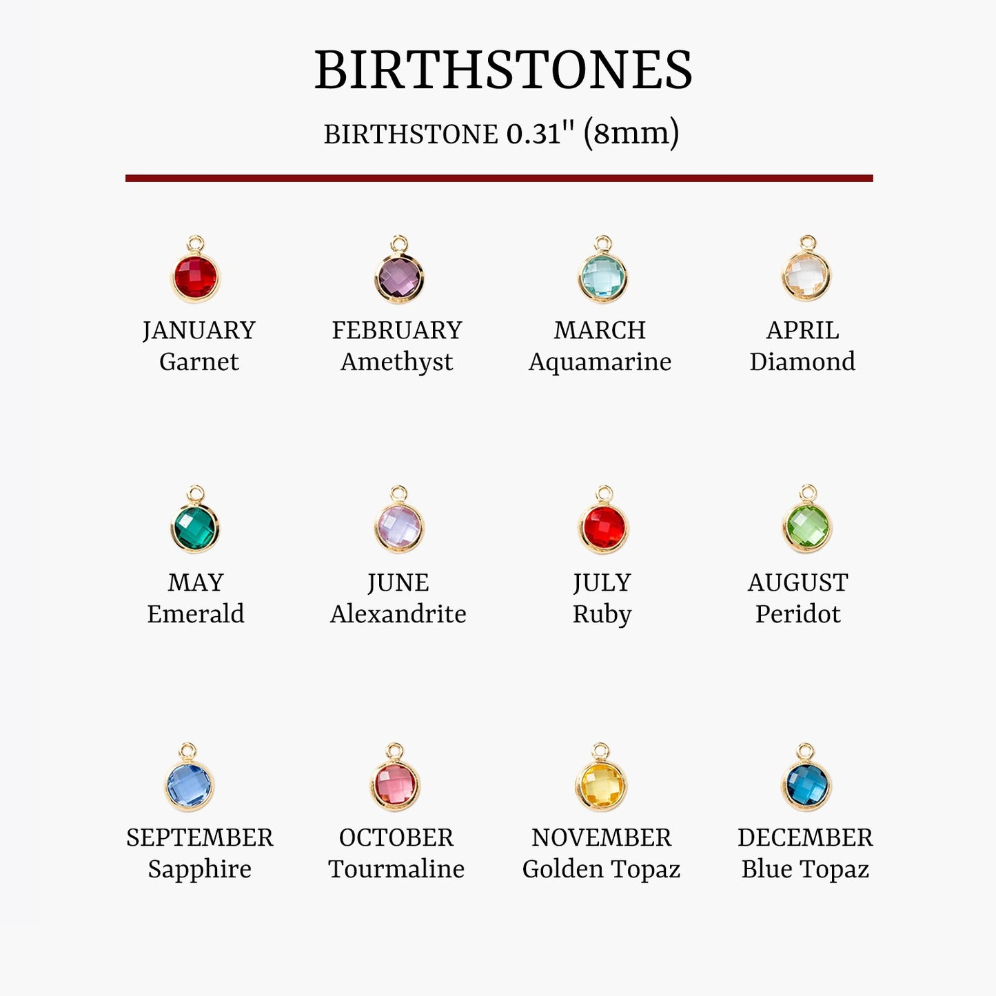 Custom Birthstone Name Necklace