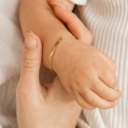 Personalized Baby Name Bar ID Bracelet