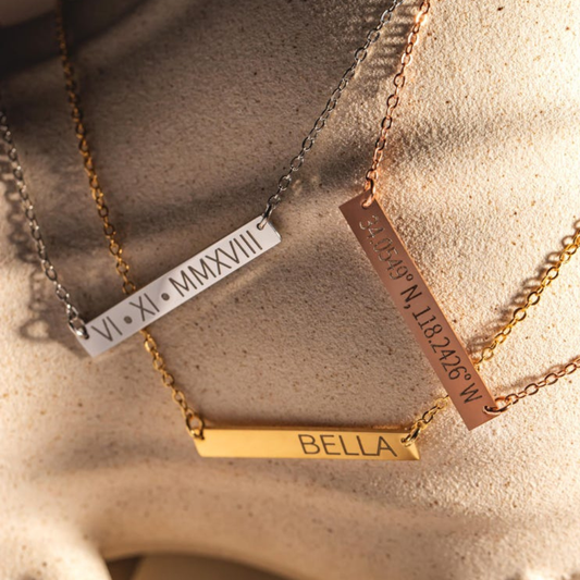 Custom Engraved Bar Necklace