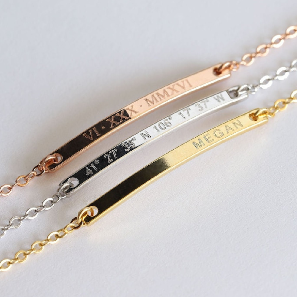 Personalized Name Bar Bracelet