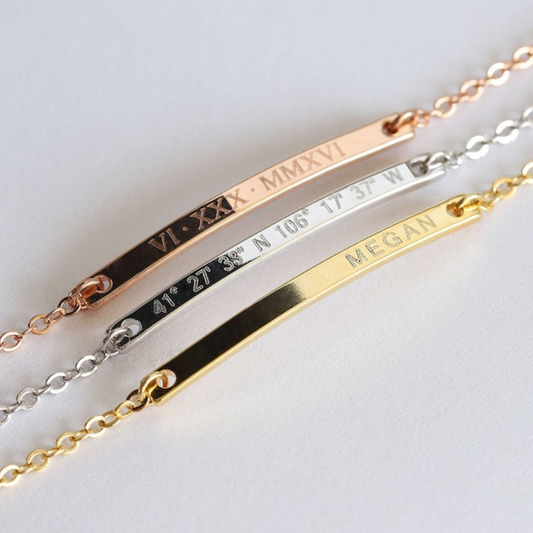 Personalized Name Bar Bracelet