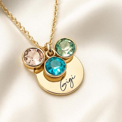 Personalized Gigi Birthstone Necklace